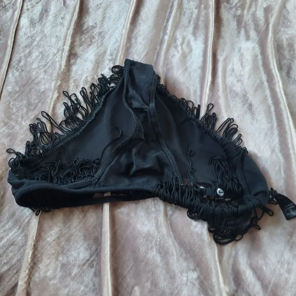 Vintage Show Girl Rene Rofe Lingerie Size S Fringed Hotpants - Picture 6 of 7